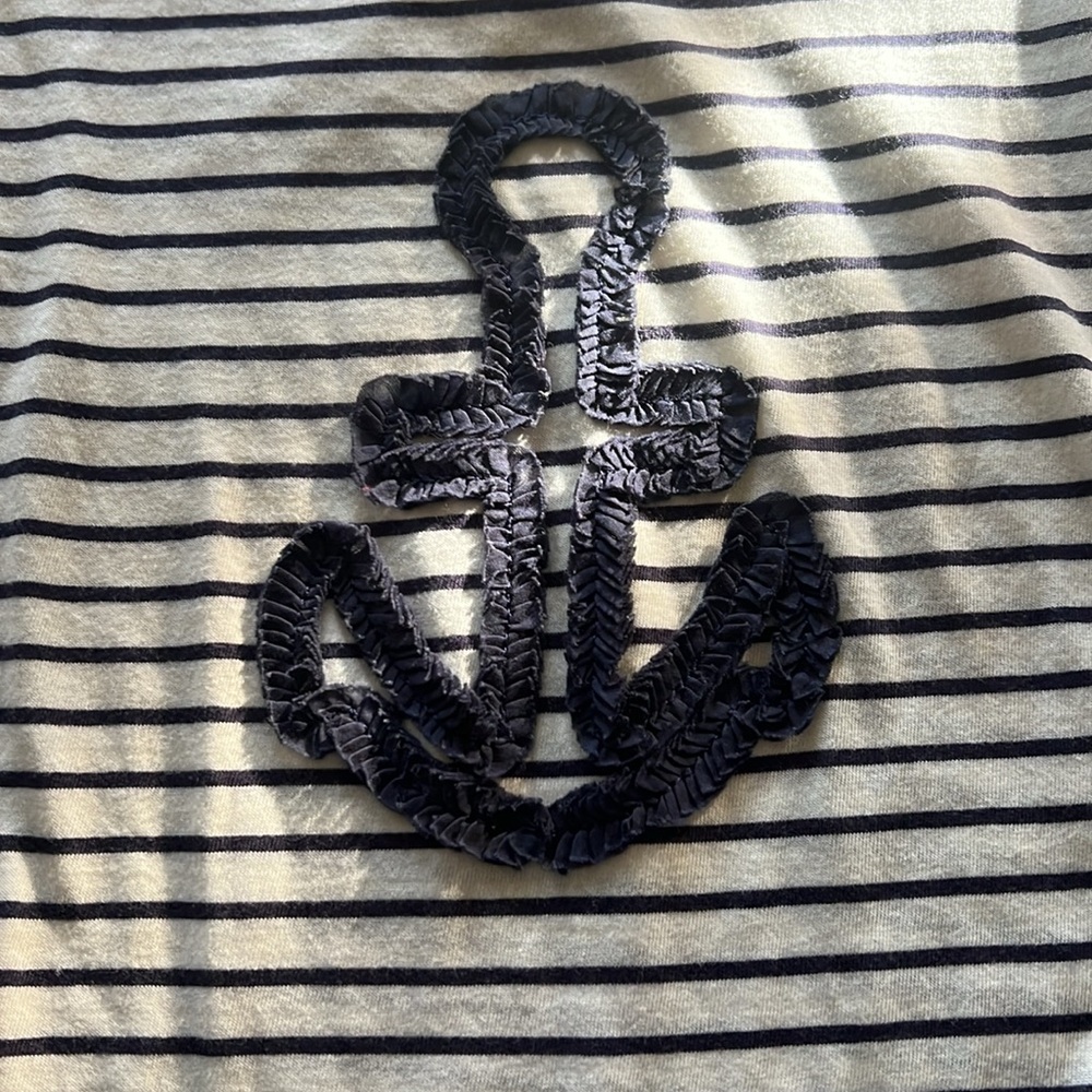 Anchor navy and white long sleeve women's shirt in medium - Picture 2 of 4